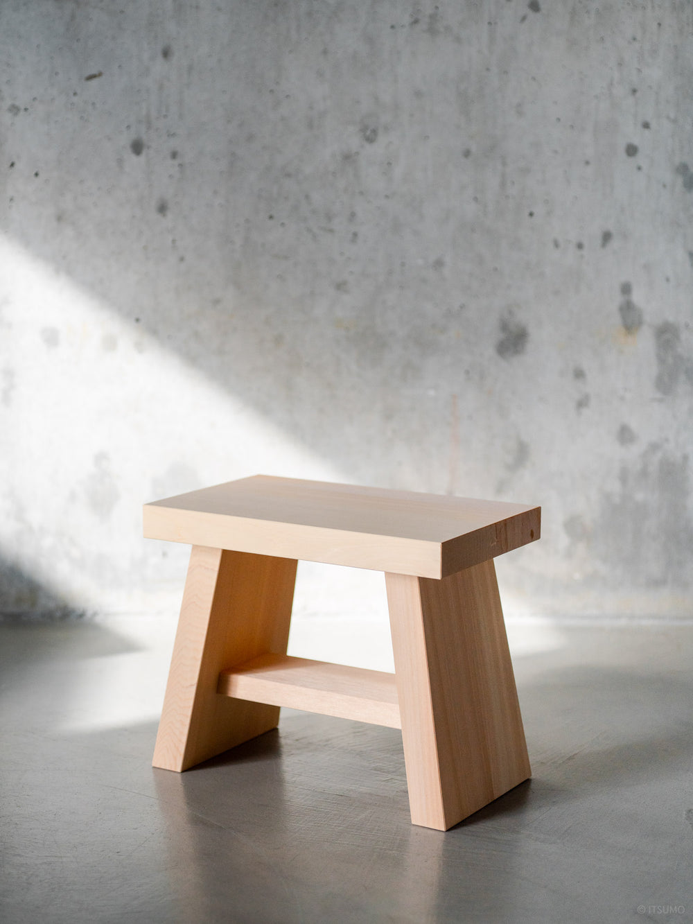 Handcrafted hinoki wood bath stool using sustainable Japanese Cypress