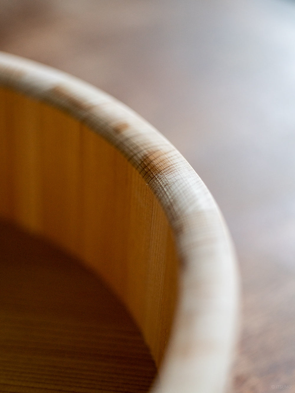 Azmaya kiso sawara sushi rice mixing bowl rounded wood along the top