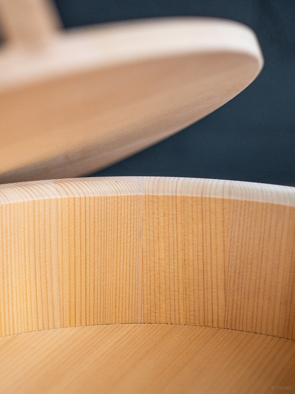 Azmaya kiso sawara sushi rice mixing bowl close up wood grain detail on the inside