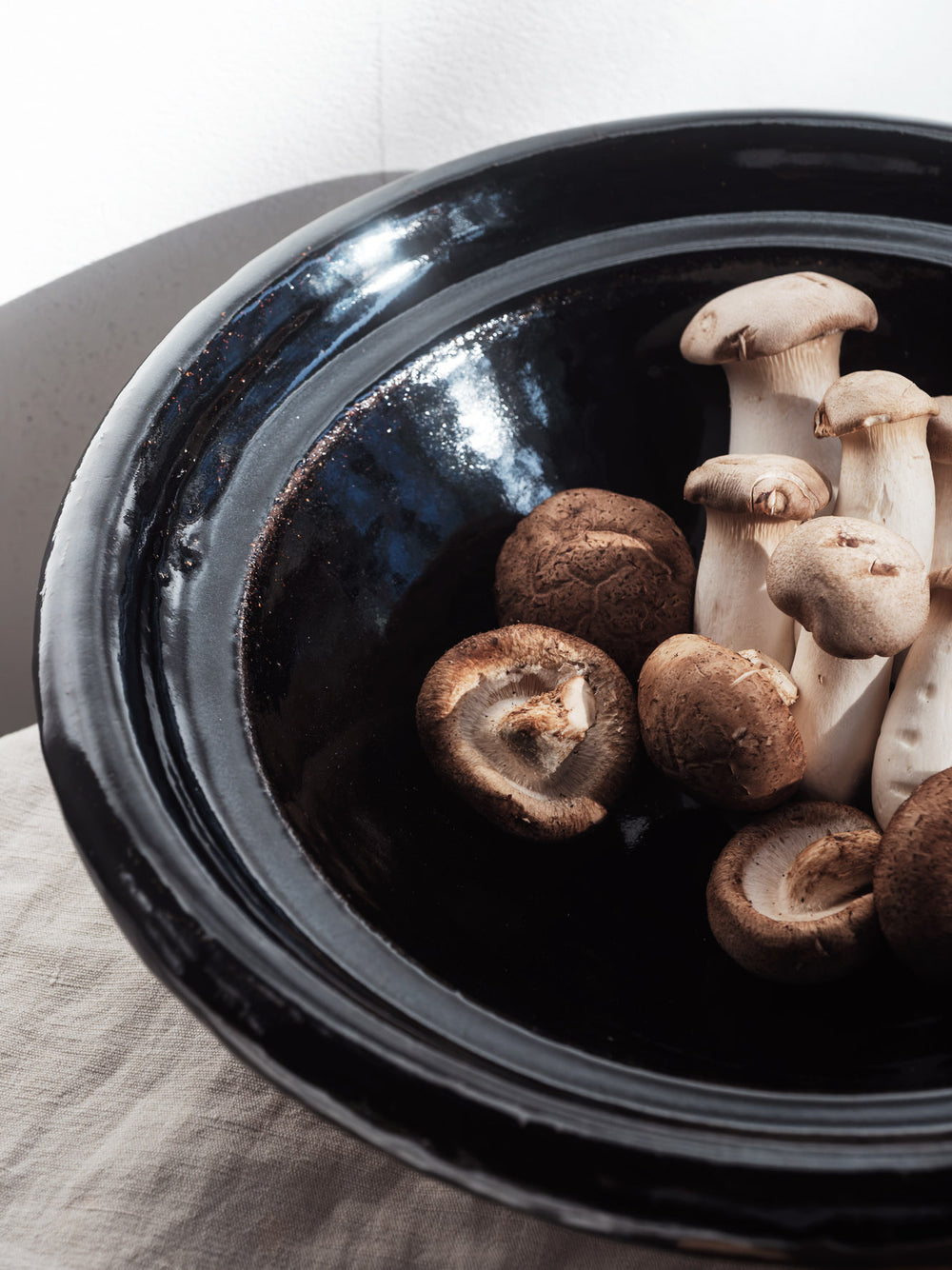 Iga Shallow Donabe Pot - Kuroame