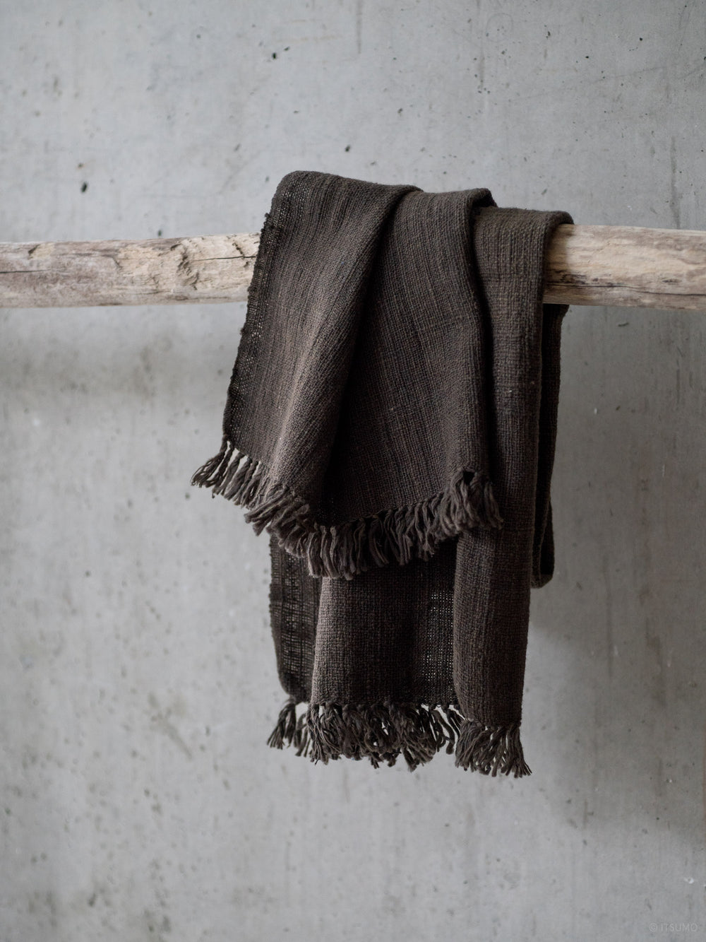 Handwoven Cotton Face Towel – Dark Brown
