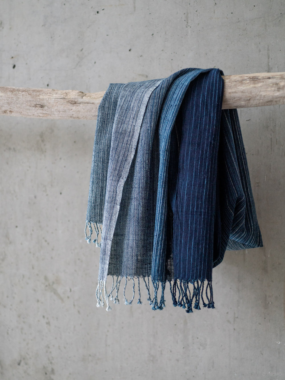 Striped Cotton Face Towel – Indigo