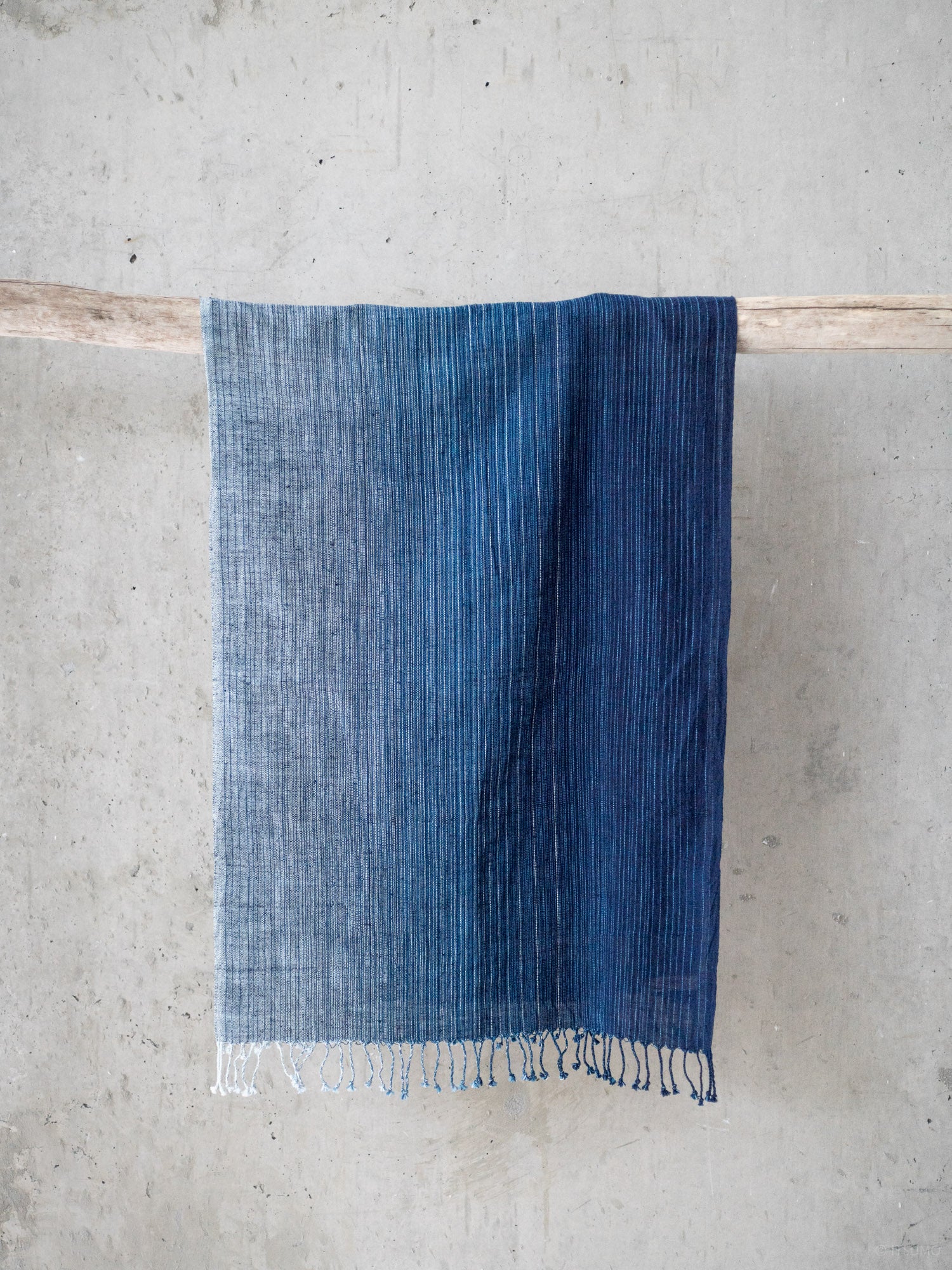 Striped Cotton Face Towel – Indigo
