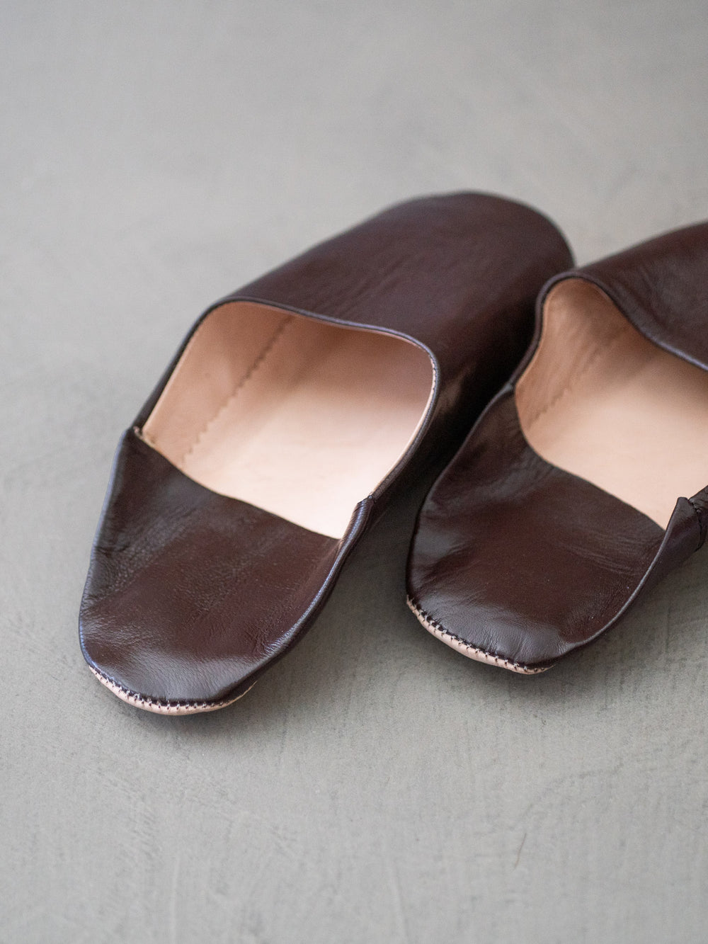 Babouche Leather Slippers – Brown