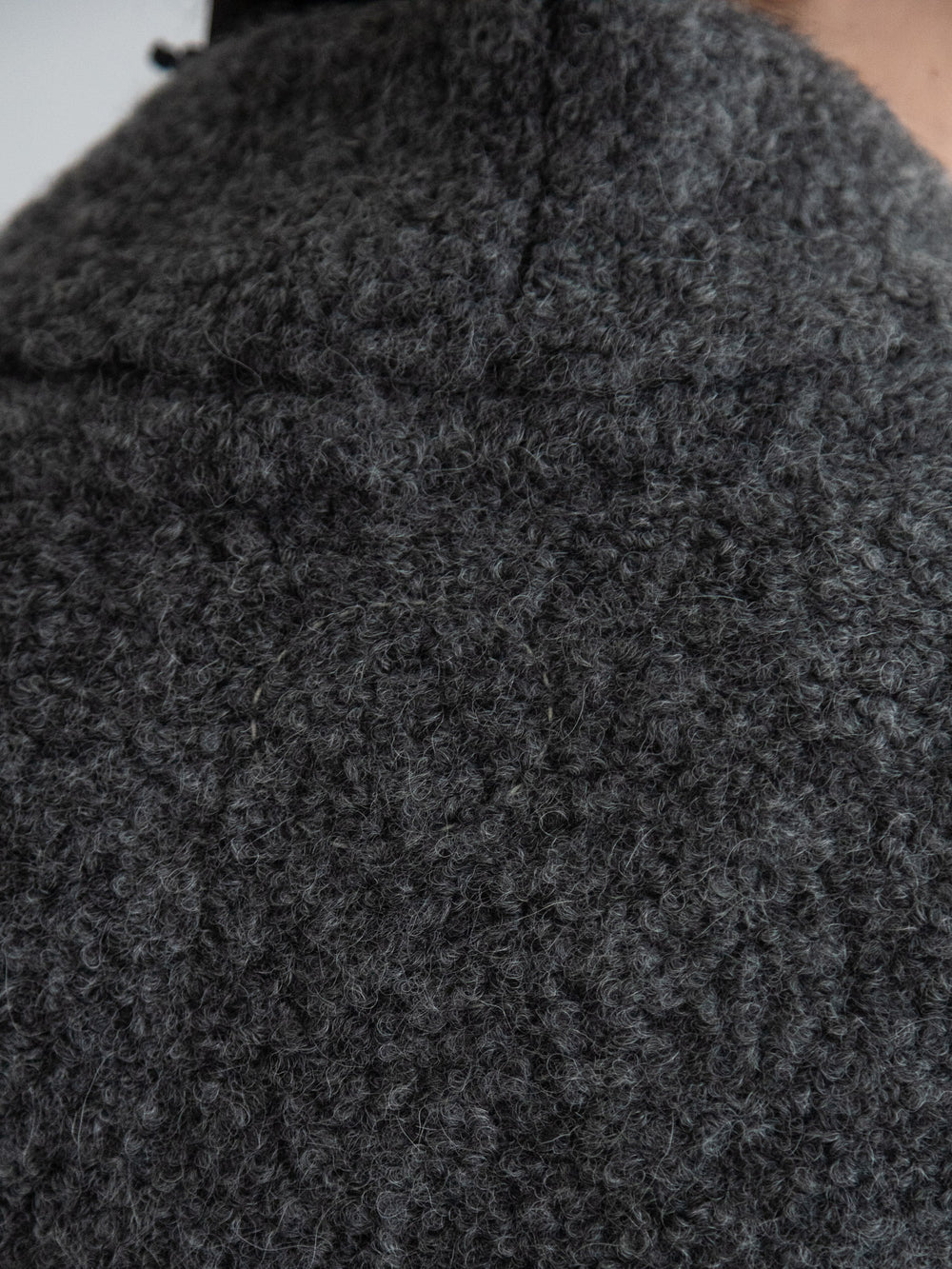 Alpaca Folk Collar Cardigan - Grey