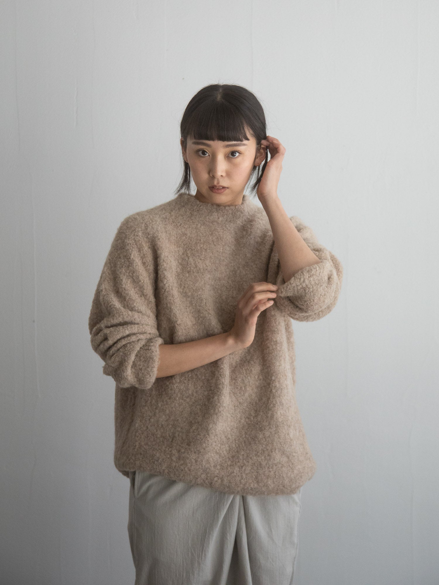 Alpaca Loop Knit Sweater - Beige