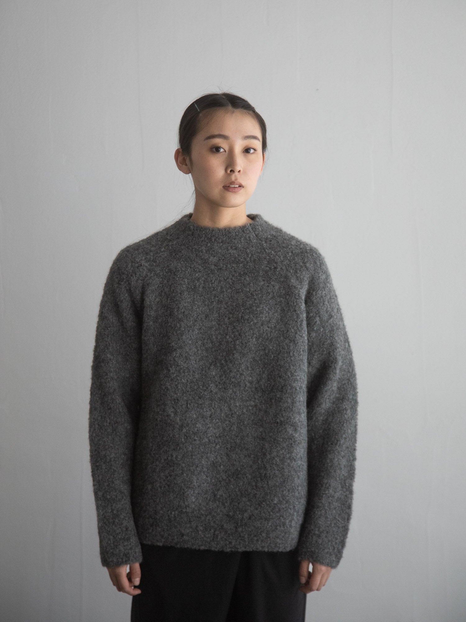 Alpaca Loop Knit Sweater - Grey