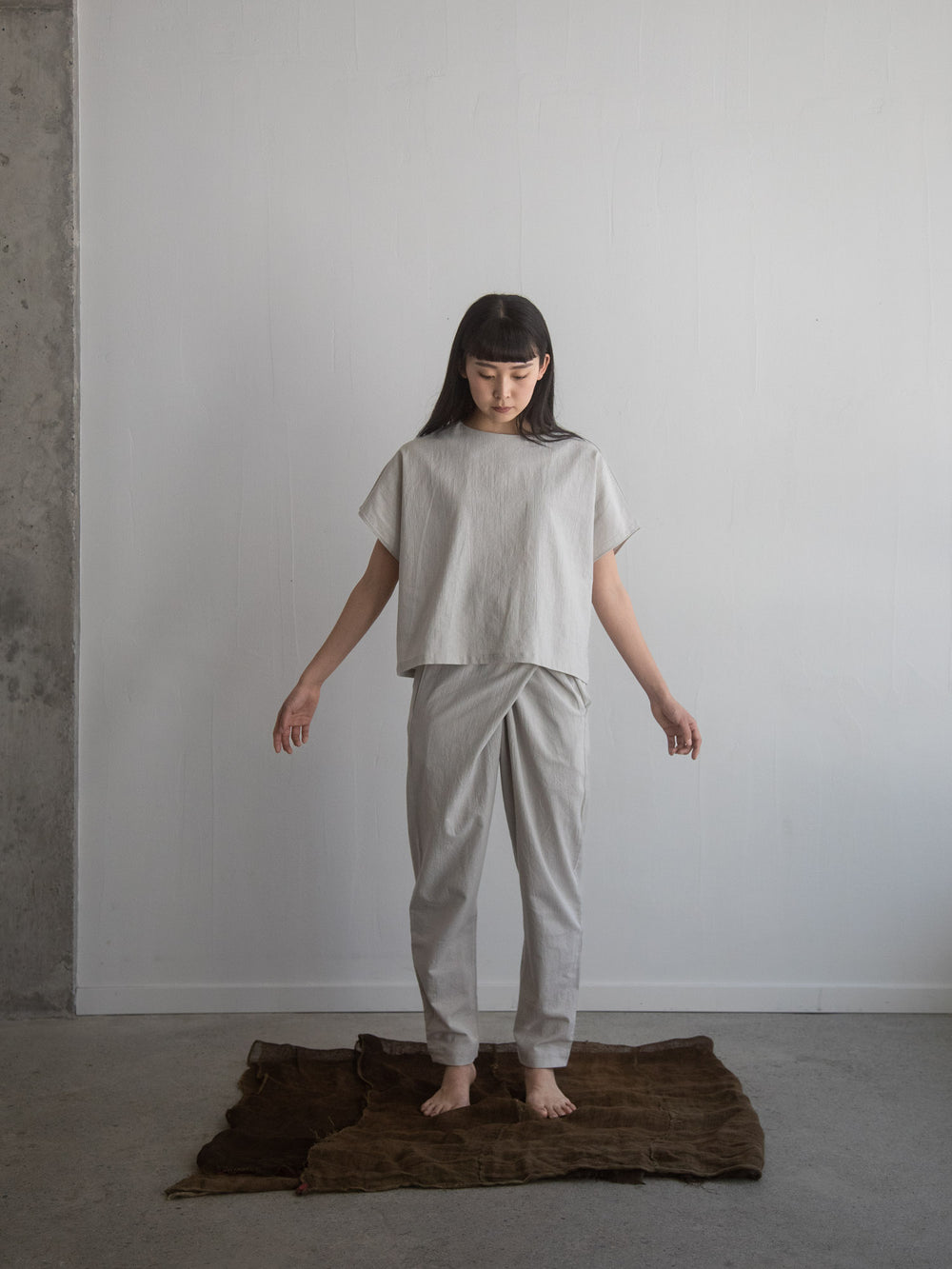 Cotton Flax Poplin Folk Wrapped Pants