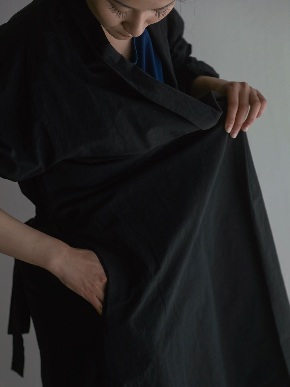 Cotton Linen Weather Cloth Haori Coat - Black