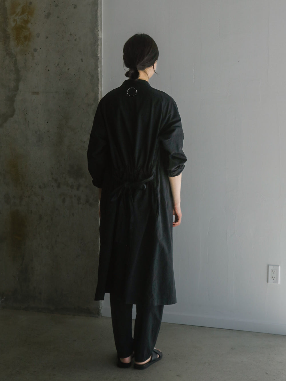 Cotton Linen Weather Cloth Haori Coat - Black