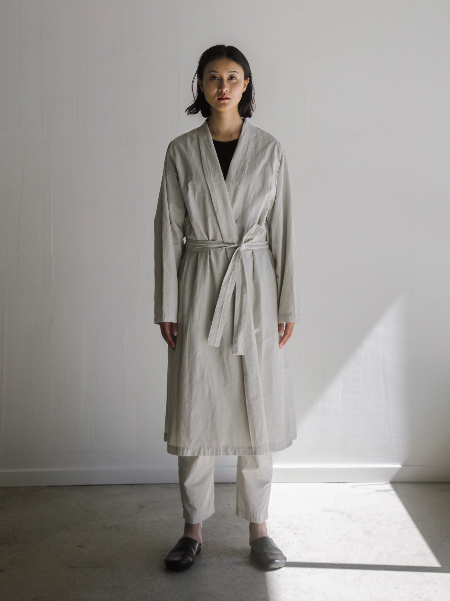 Cotton Linen Weather Cloth Haori Coat - Silver Quartz