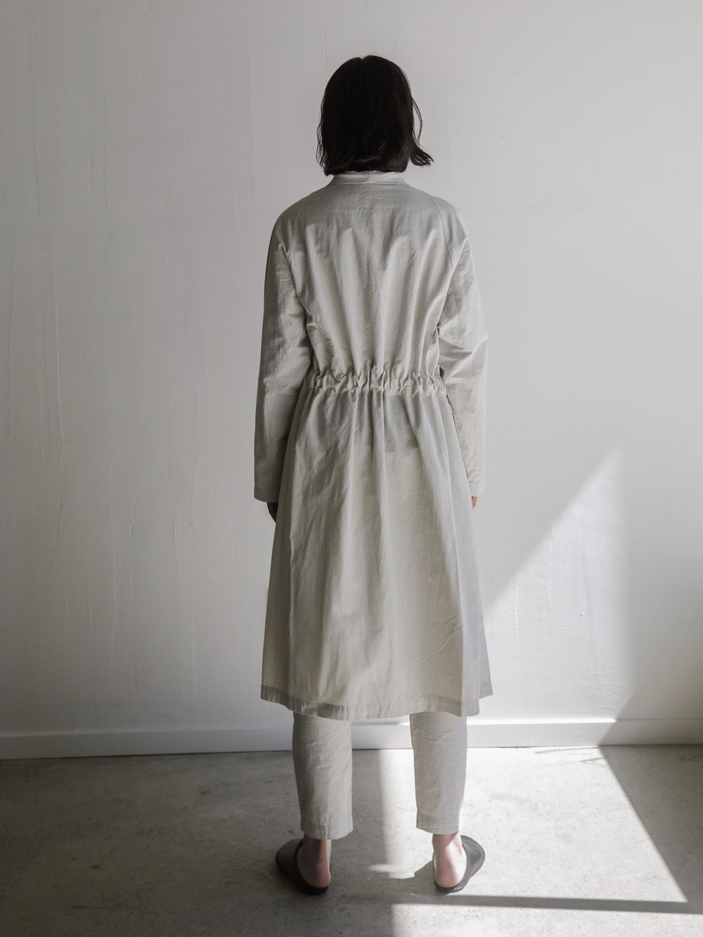 Cotton Linen Weather Cloth Haori Coat - Silver Quartz