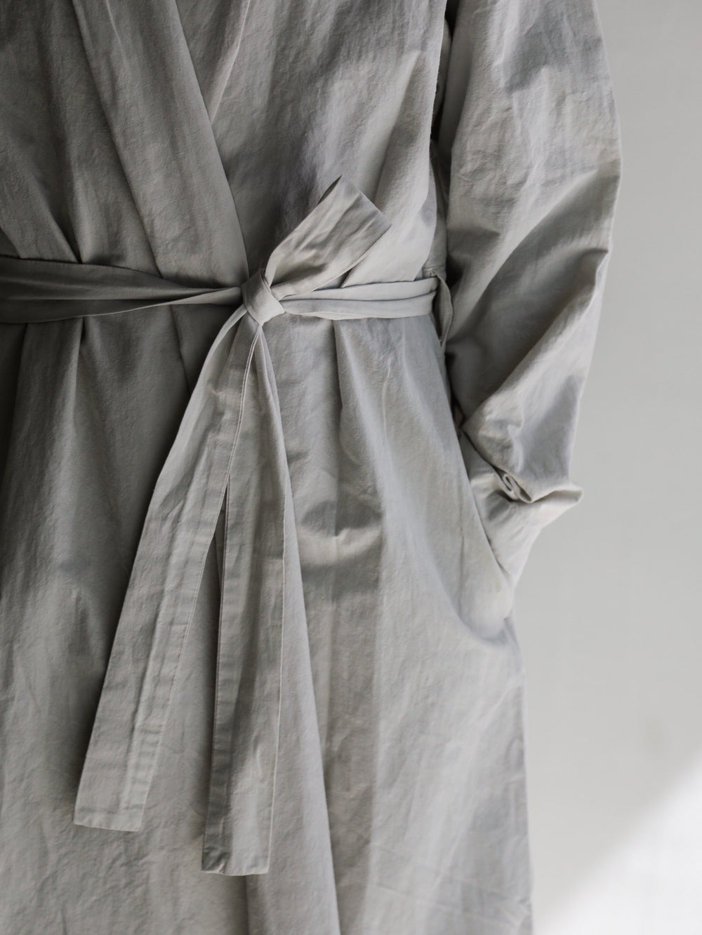 Cotton Linen Weather Cloth Haori Coat - Silver Quartz