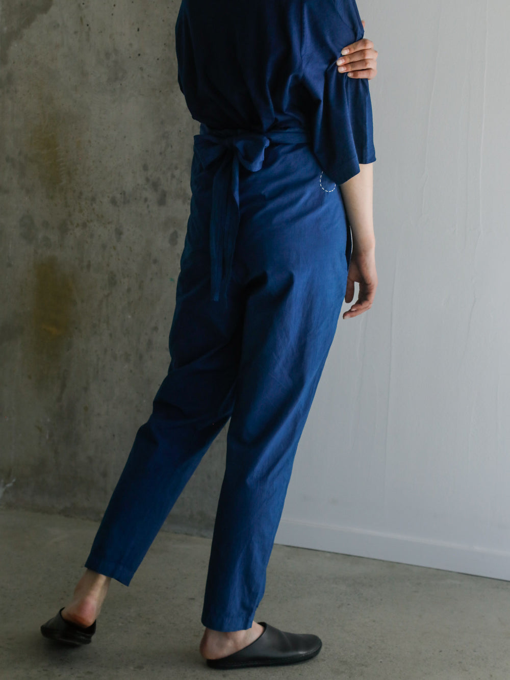 Cotton Silk Broadcloth Wrapped Pants – Ryukyu Indigo