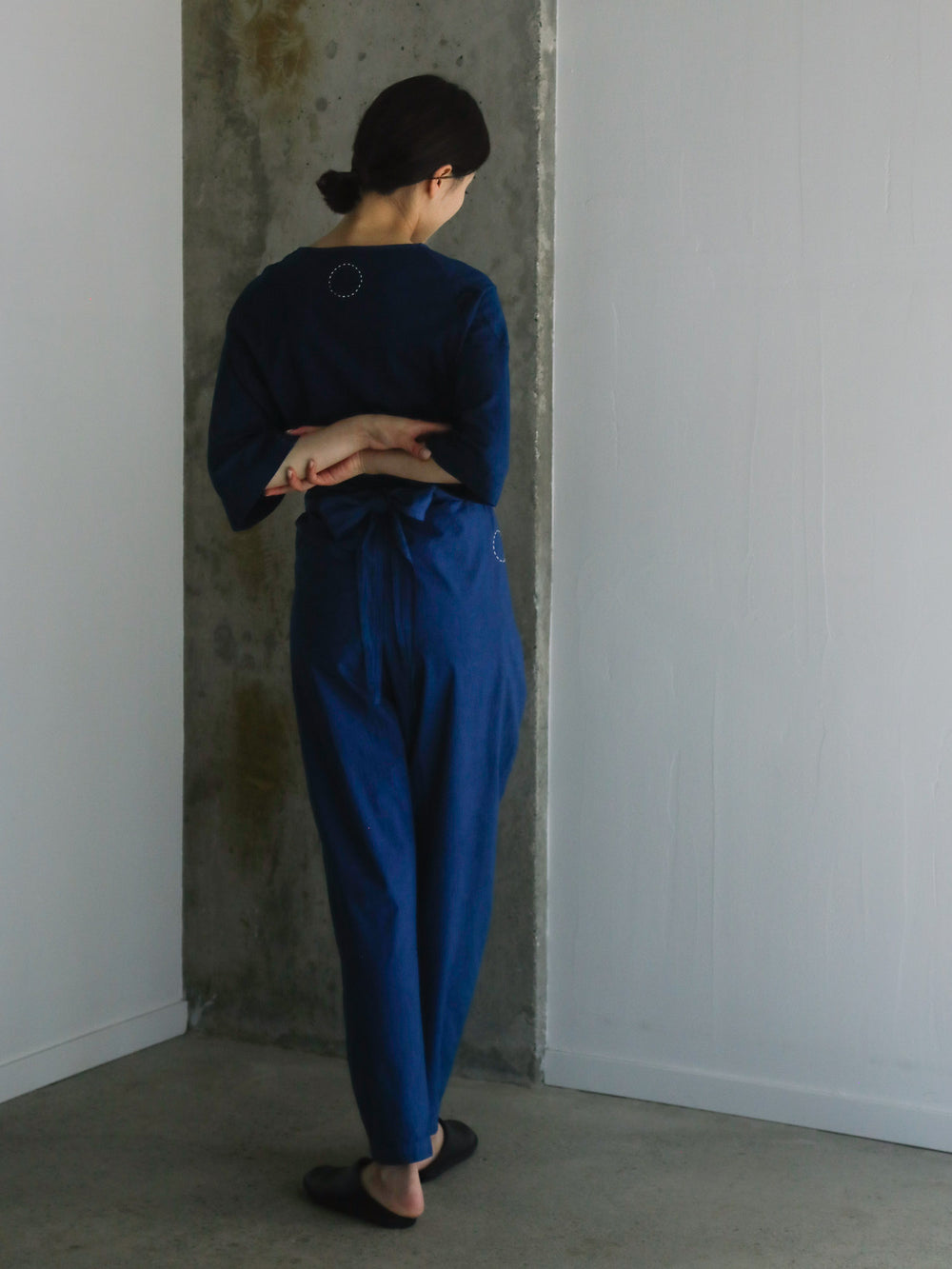 Cotton Silk Broadcloth Wrapped Pants – Ryukyu Indigo