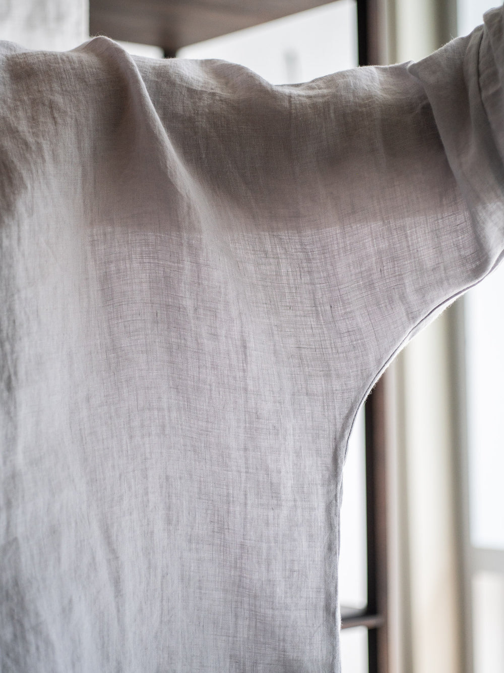 Linen lawn dolman sleeve shirt - Light Grey