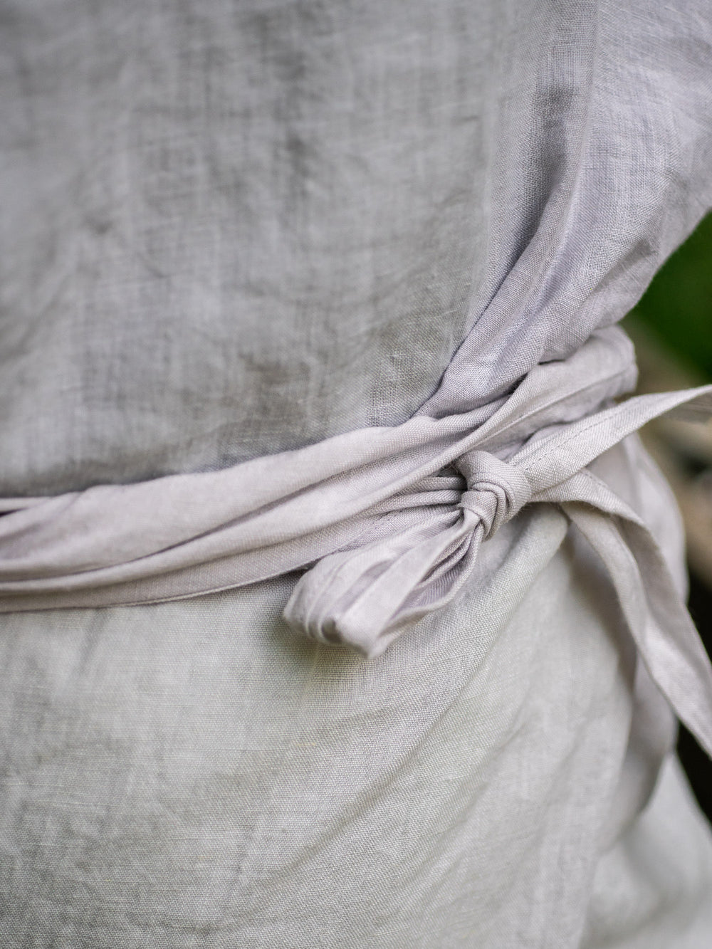 Linen Sheeting Wrapped Pants - Light Grey
