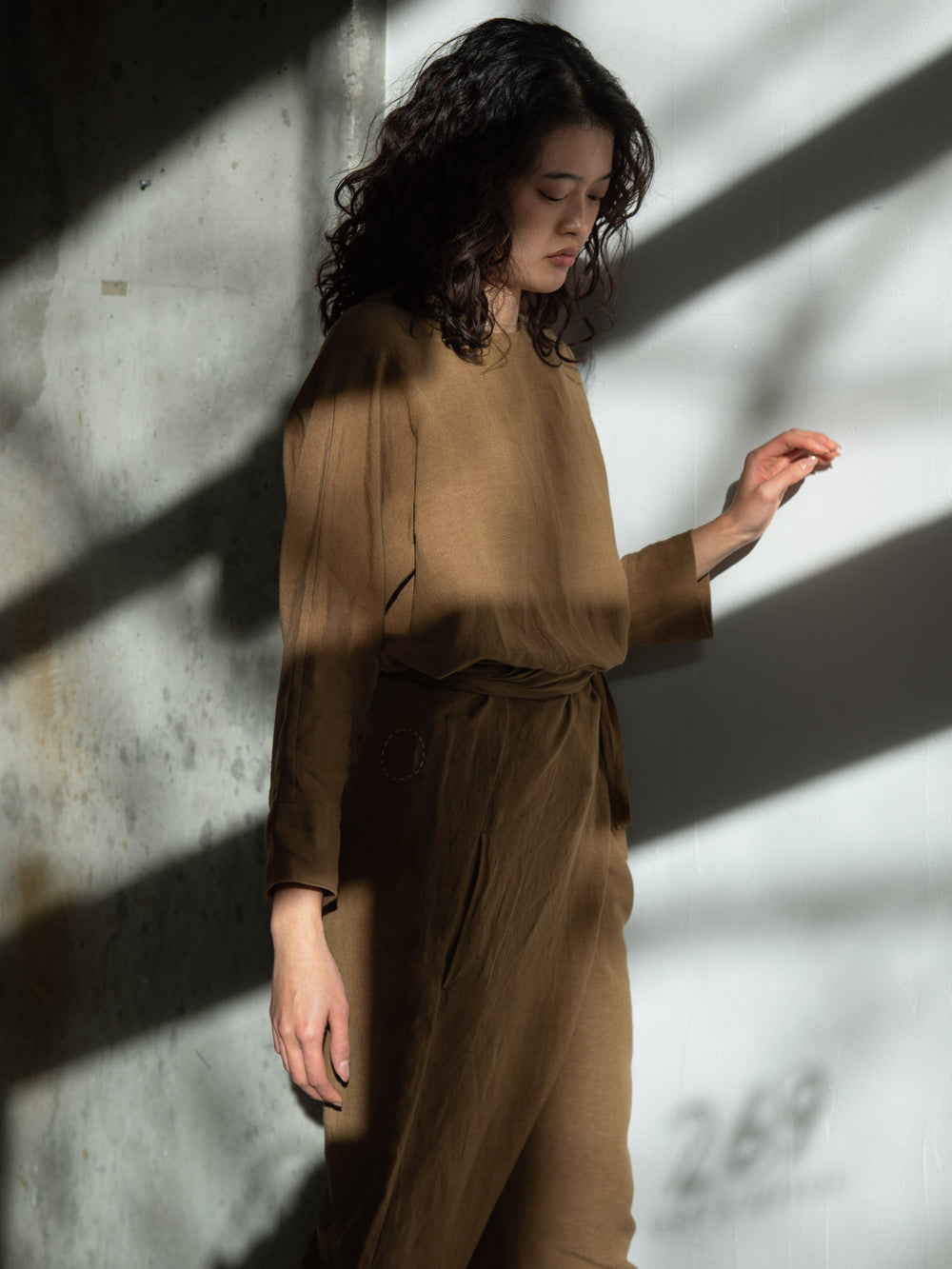 Old Linen Dolman Sleeve Top