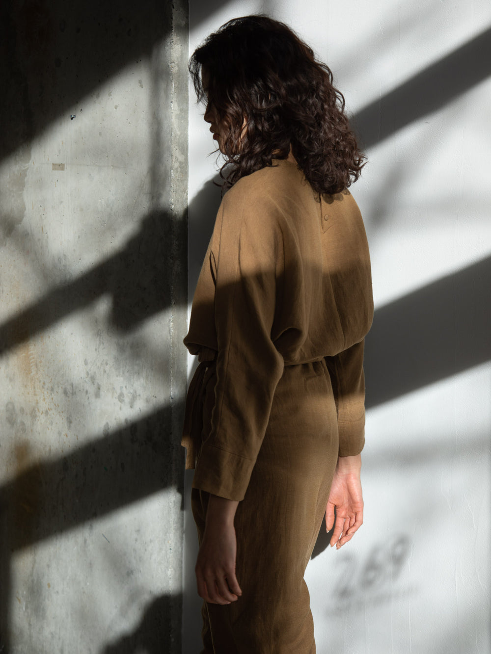 Old Linen Dolman Sleeve Top