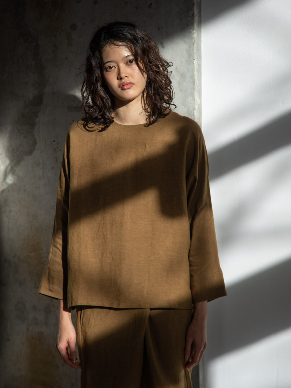 Old Linen Dolman Sleeve Top