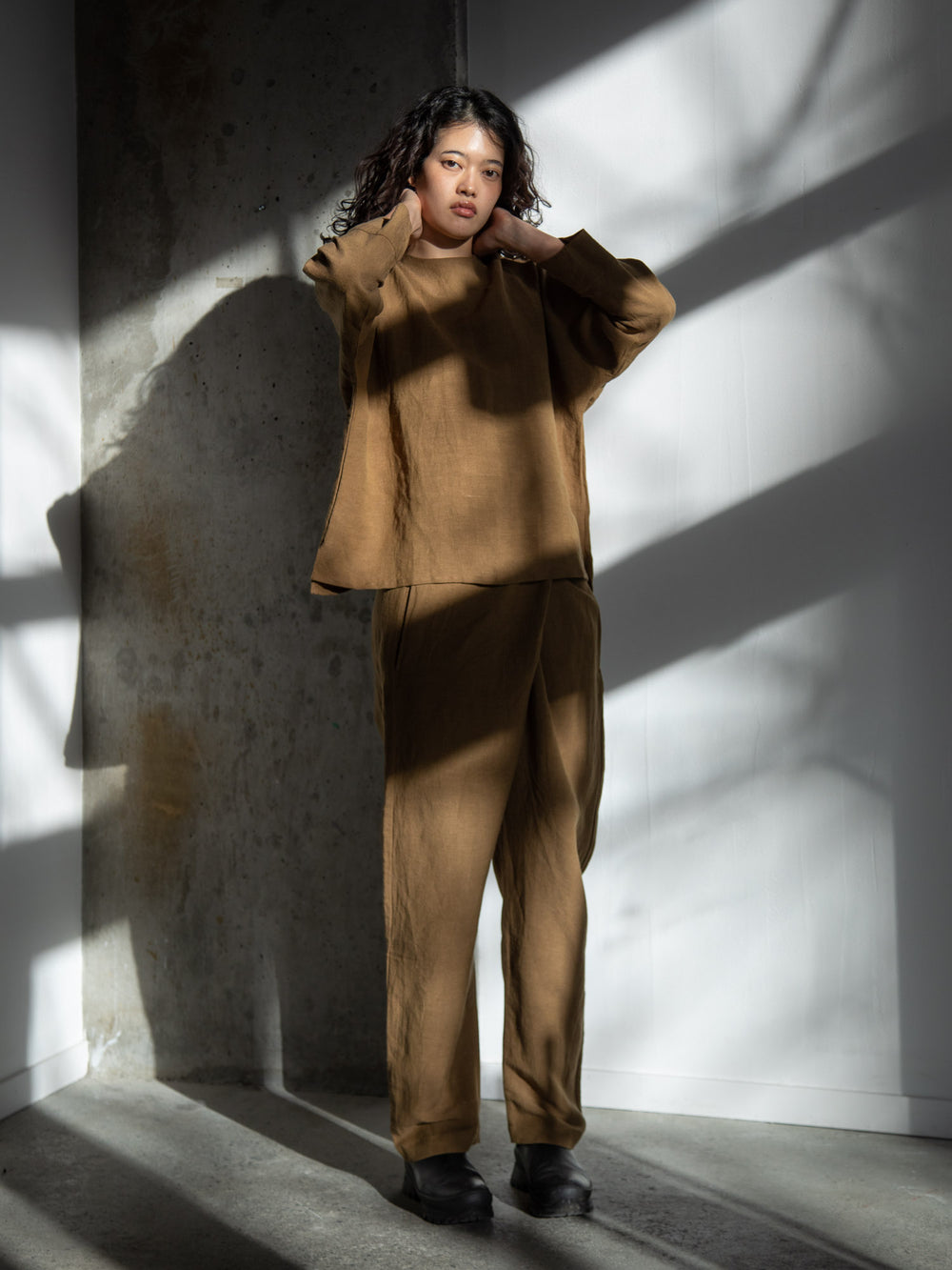 Old Linen Dolman Sleeve Top