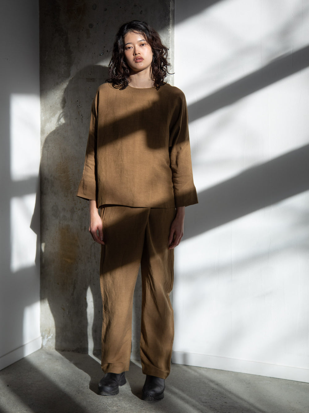 Old Linen Dolman Sleeve Top