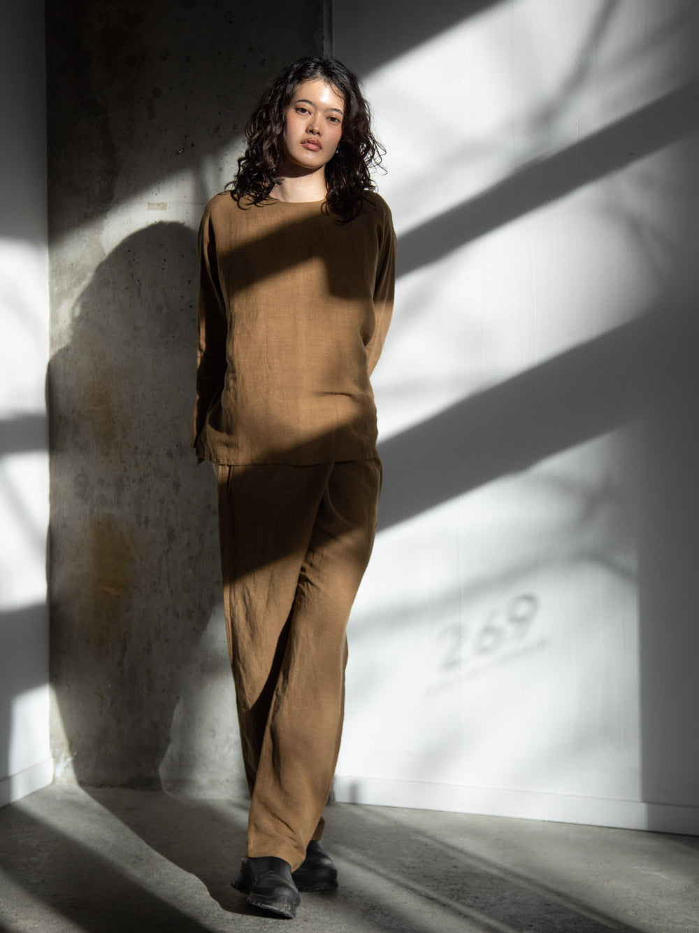 Old Linen Dolman Sleeve Top