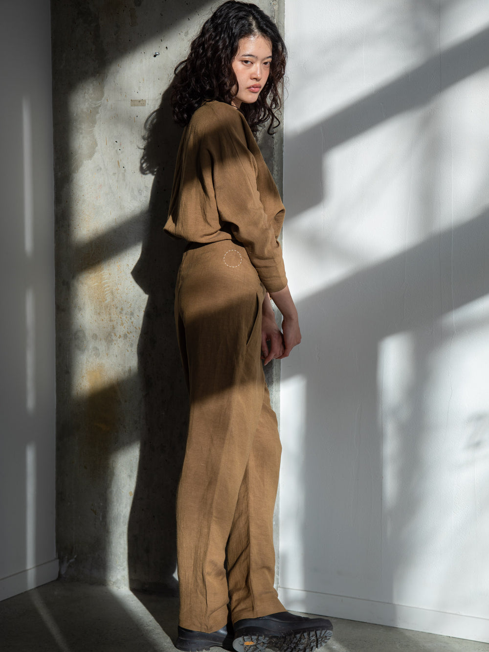 Old Linen Dolman Sleeve Top