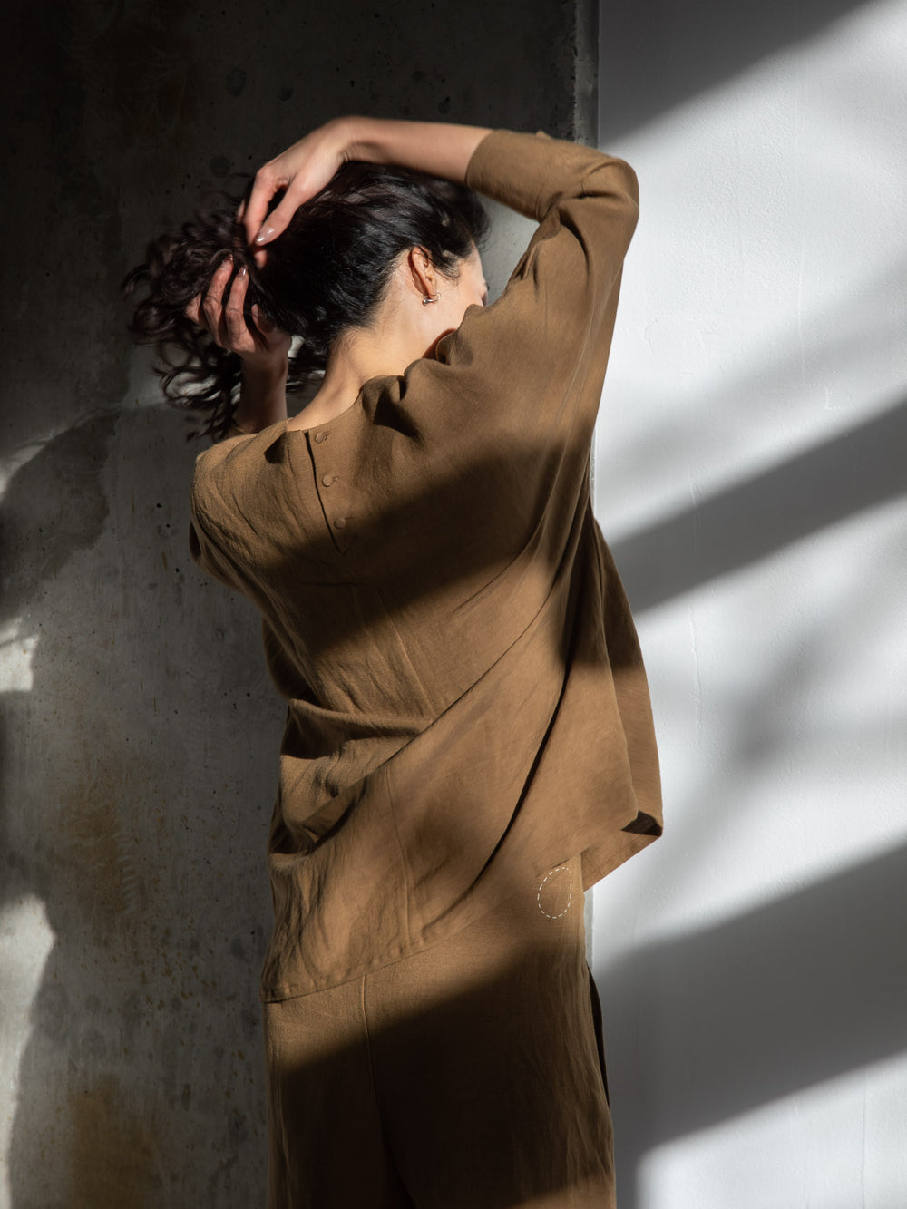 Old Linen Dolman Sleeve Top