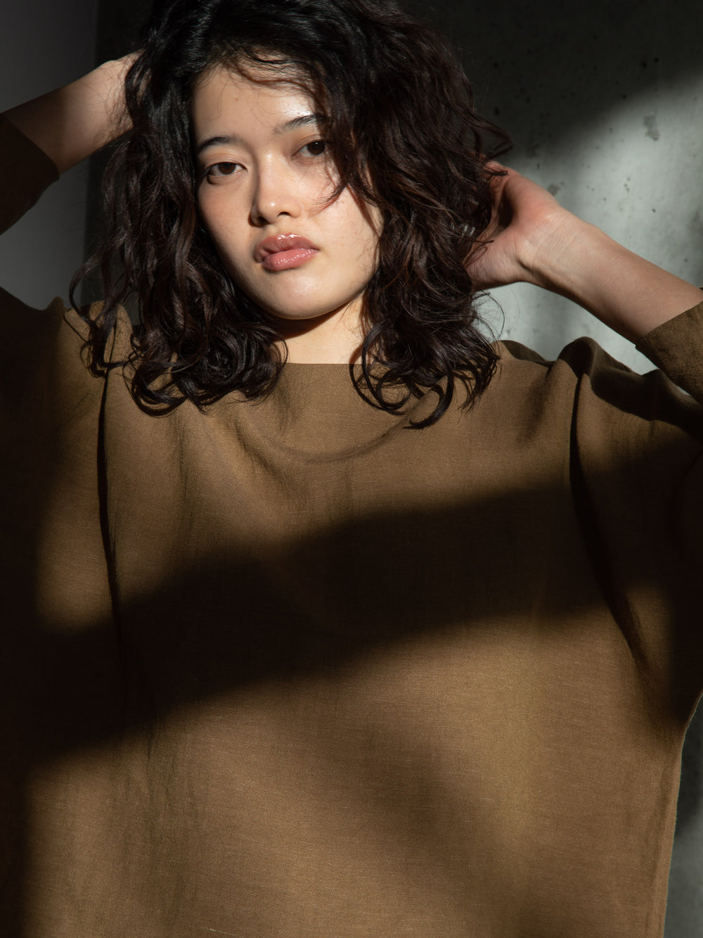 Old Linen Dolman Sleeve Top