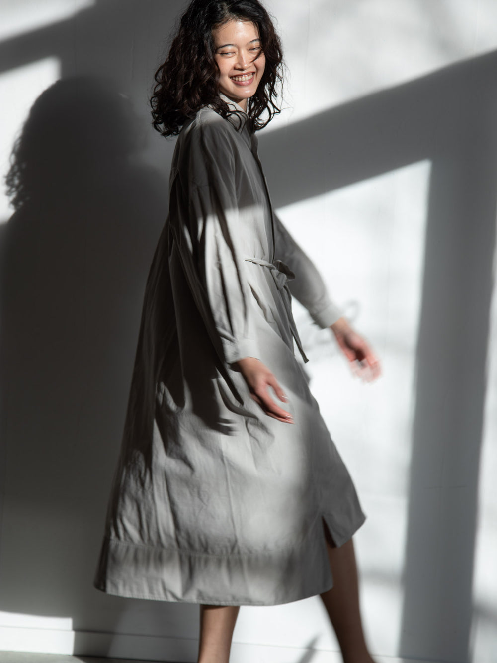 Organic Cotton Shirt Dress - Violet Ash