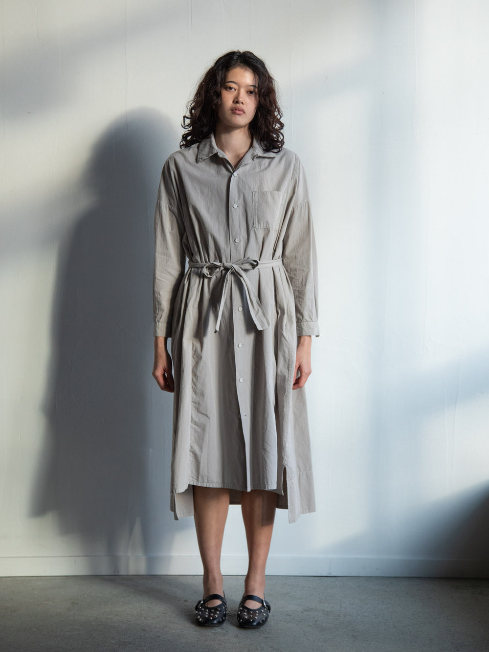 Organic Cotton Shirt Dress - Violet Ash