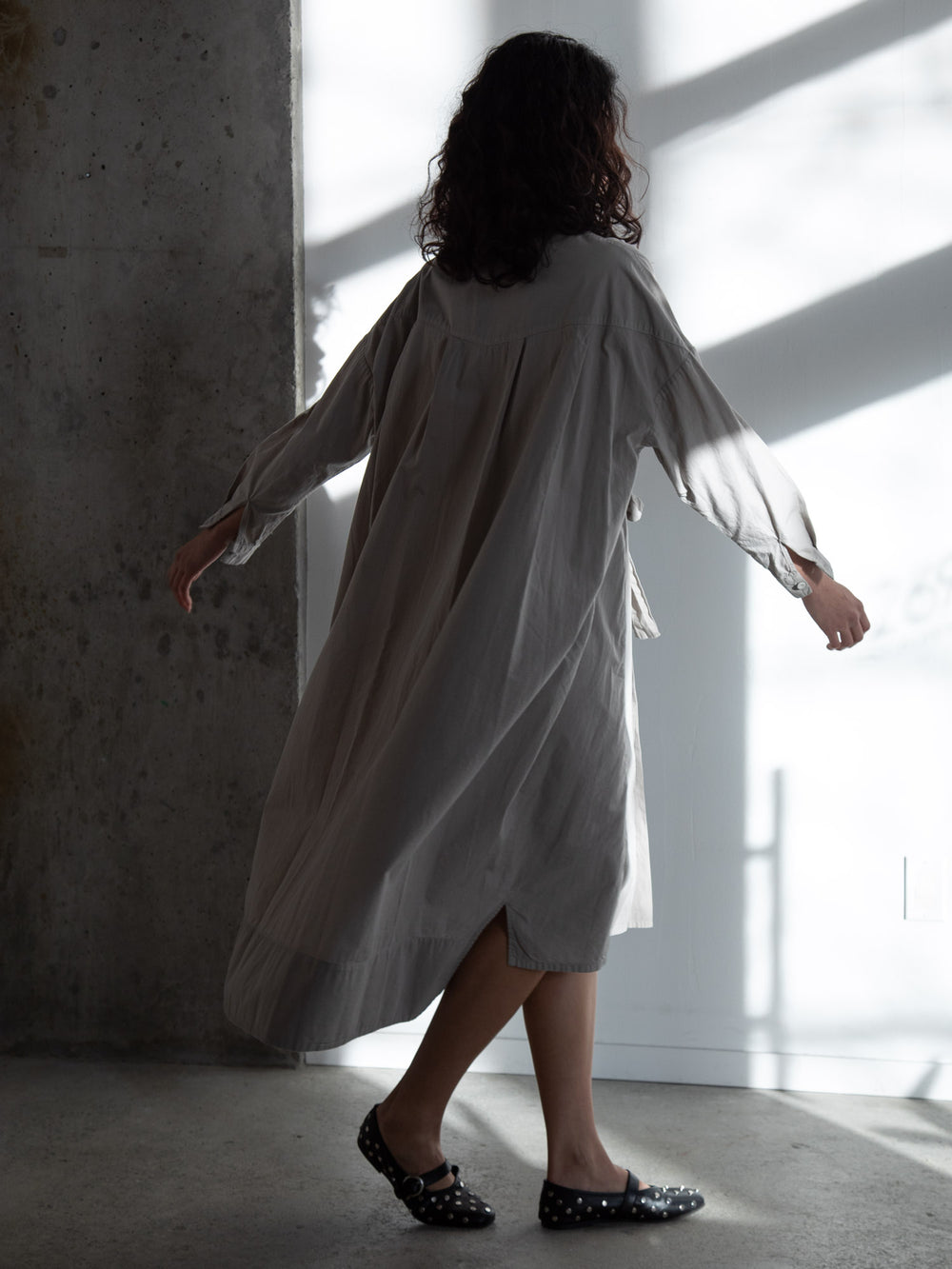 Organic Cotton Shirt Dress - Violet Ash