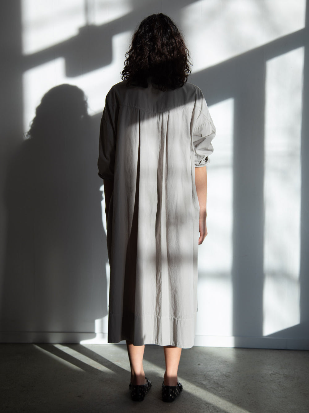 Organic Cotton Shirt Dress - Violet Ash