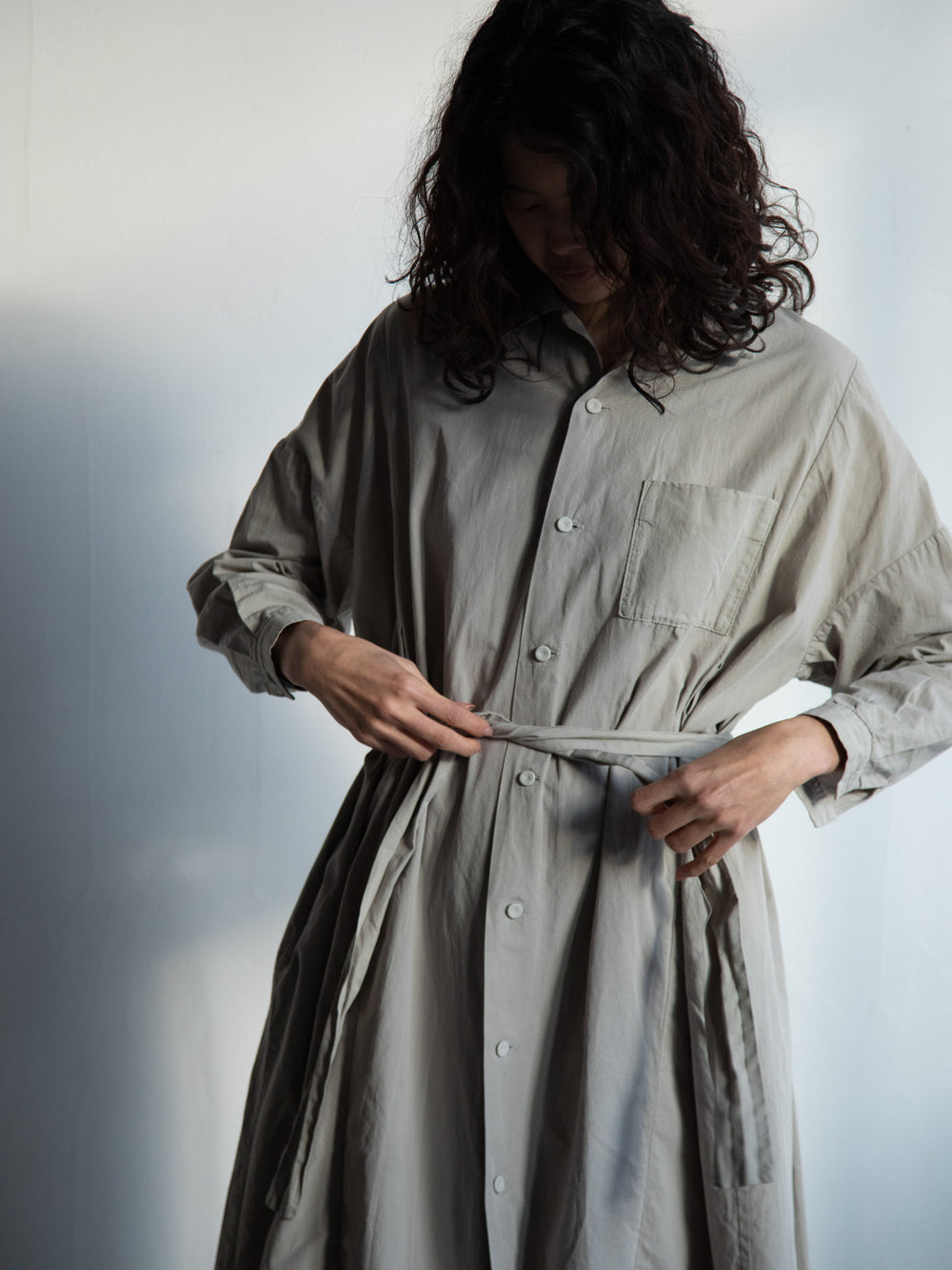Organic Cotton Shirt Dress - Violet Ash
