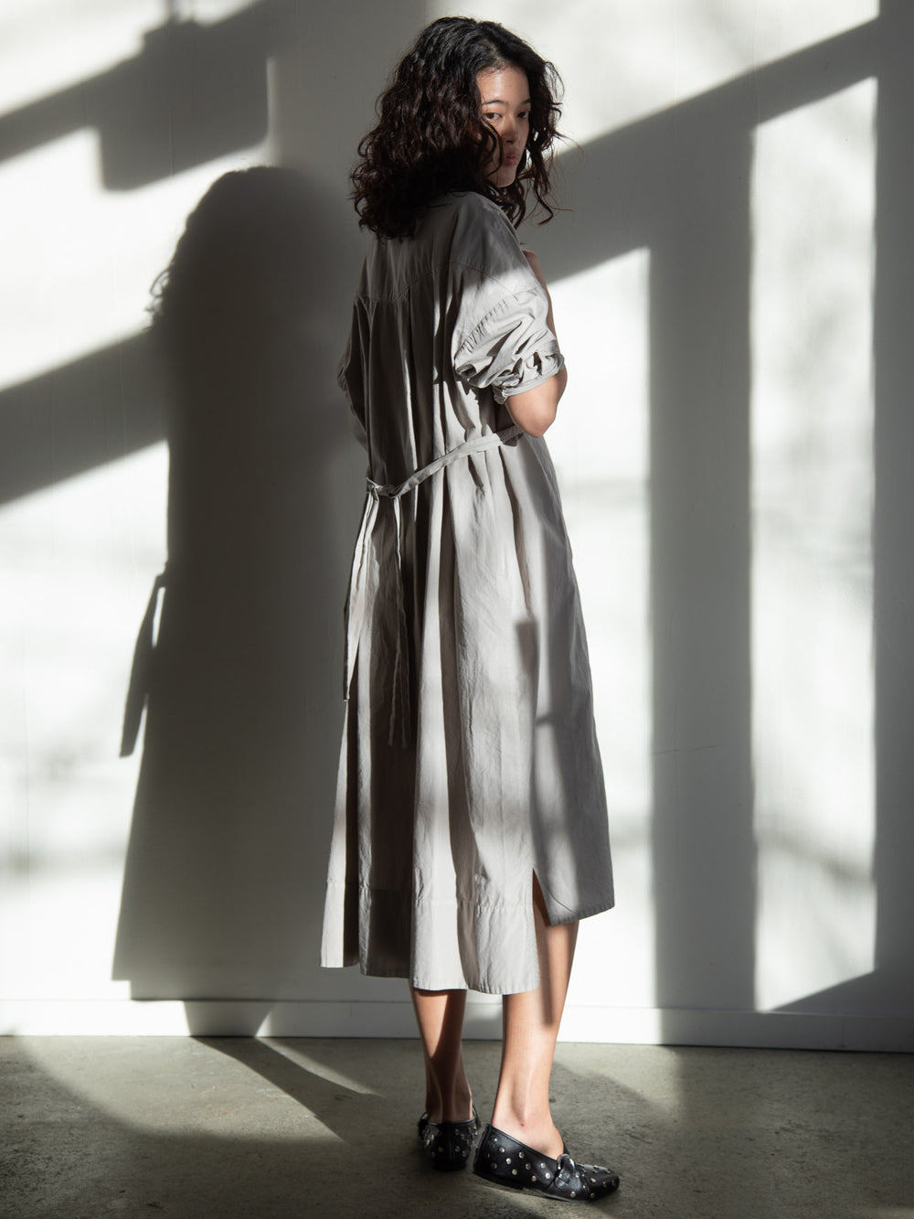 Organic Cotton Shirt Dress - Violet Ash