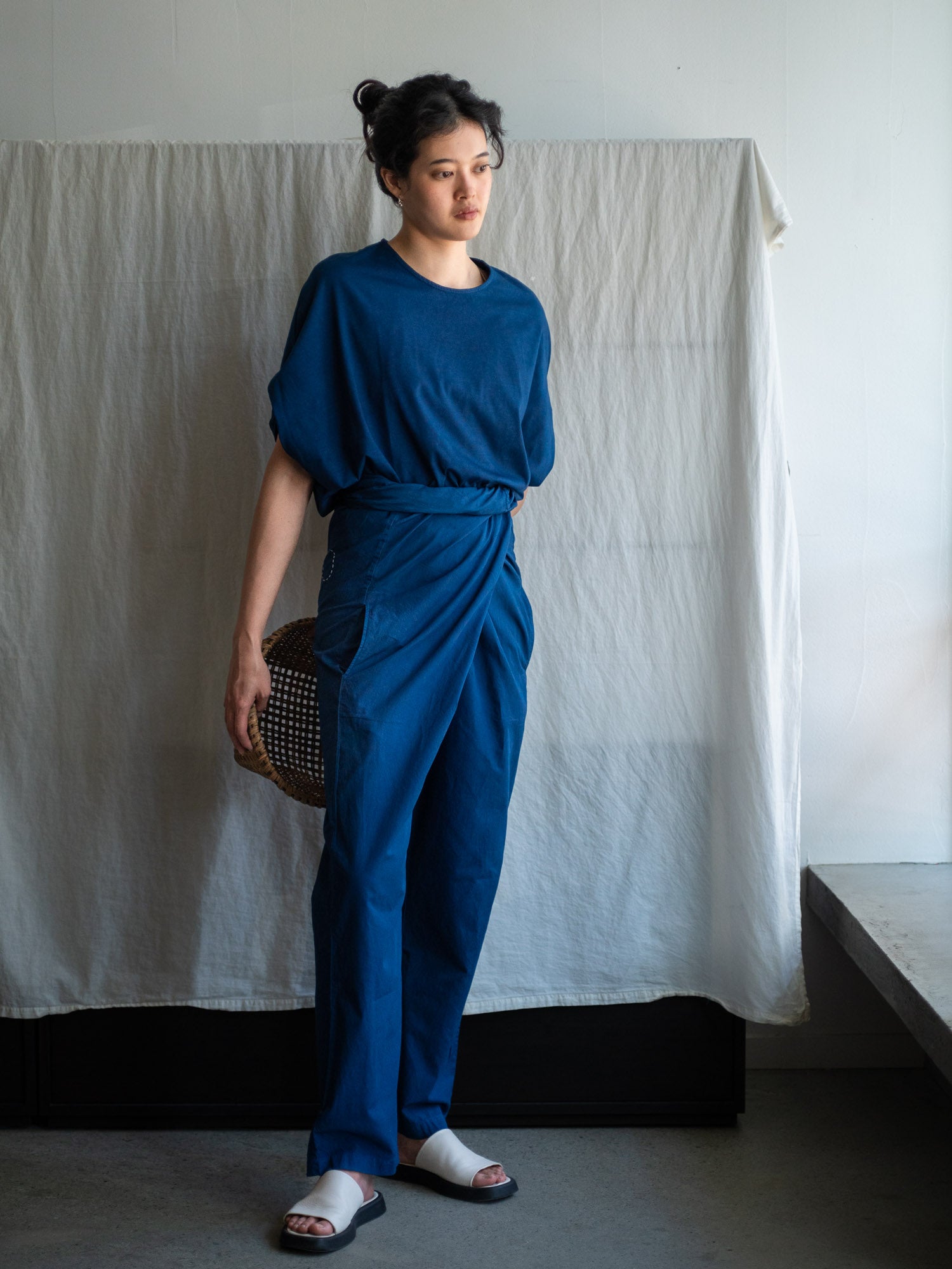Organic Cotton Wrapped Pants - Ryukyu Indigo