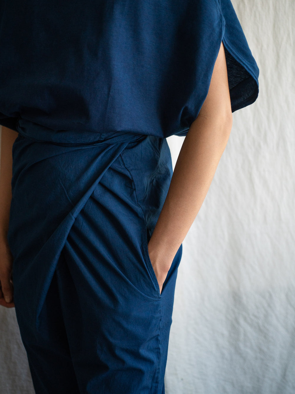 Organic Cotton Wrapped Pants - Ryukyu Indigo