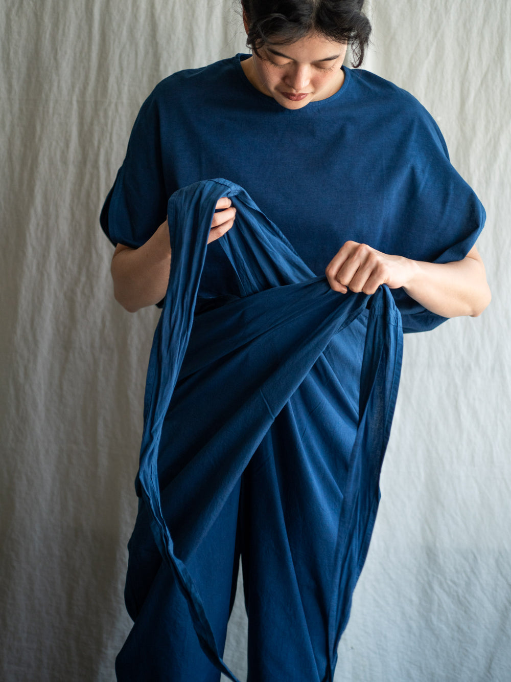 Organic Cotton Wrapped Pants - Ryukyu Indigo
