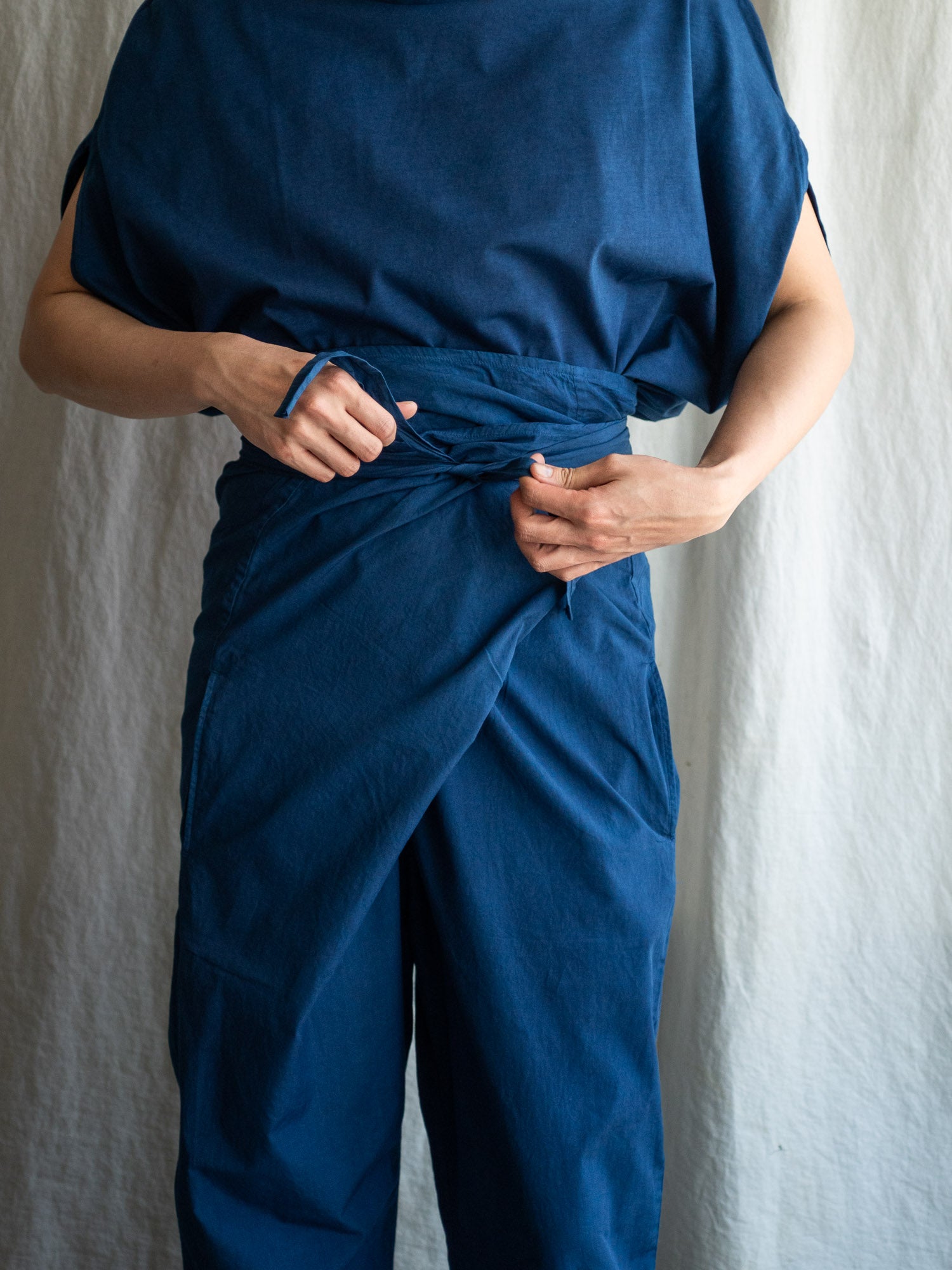 Organic Cotton Wrapped Pants - Ryukyu Indigo