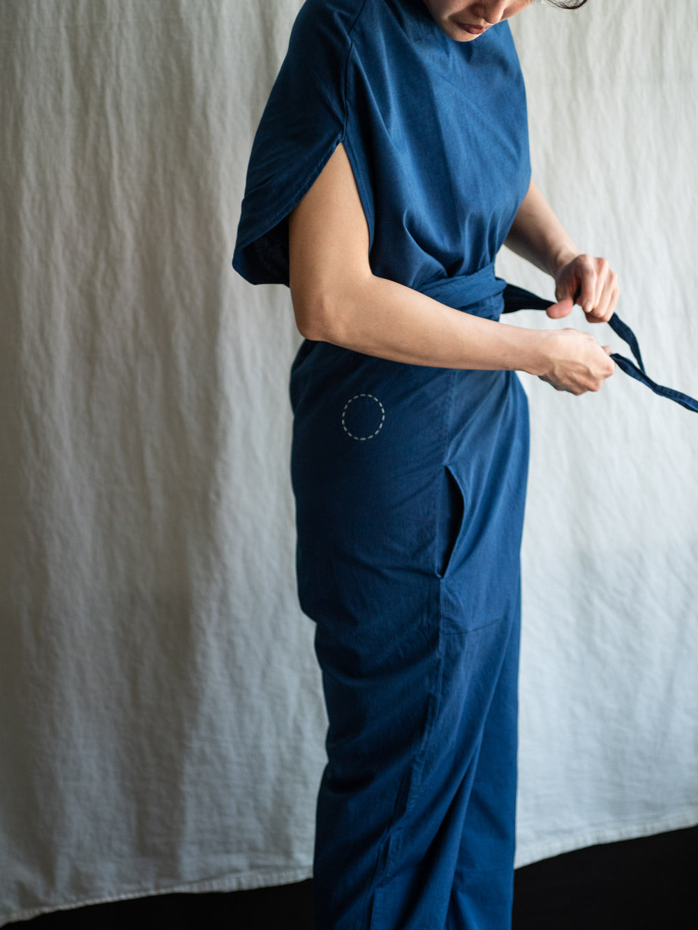 Organic Cotton Wrapped Pants - Ryukyu Indigo