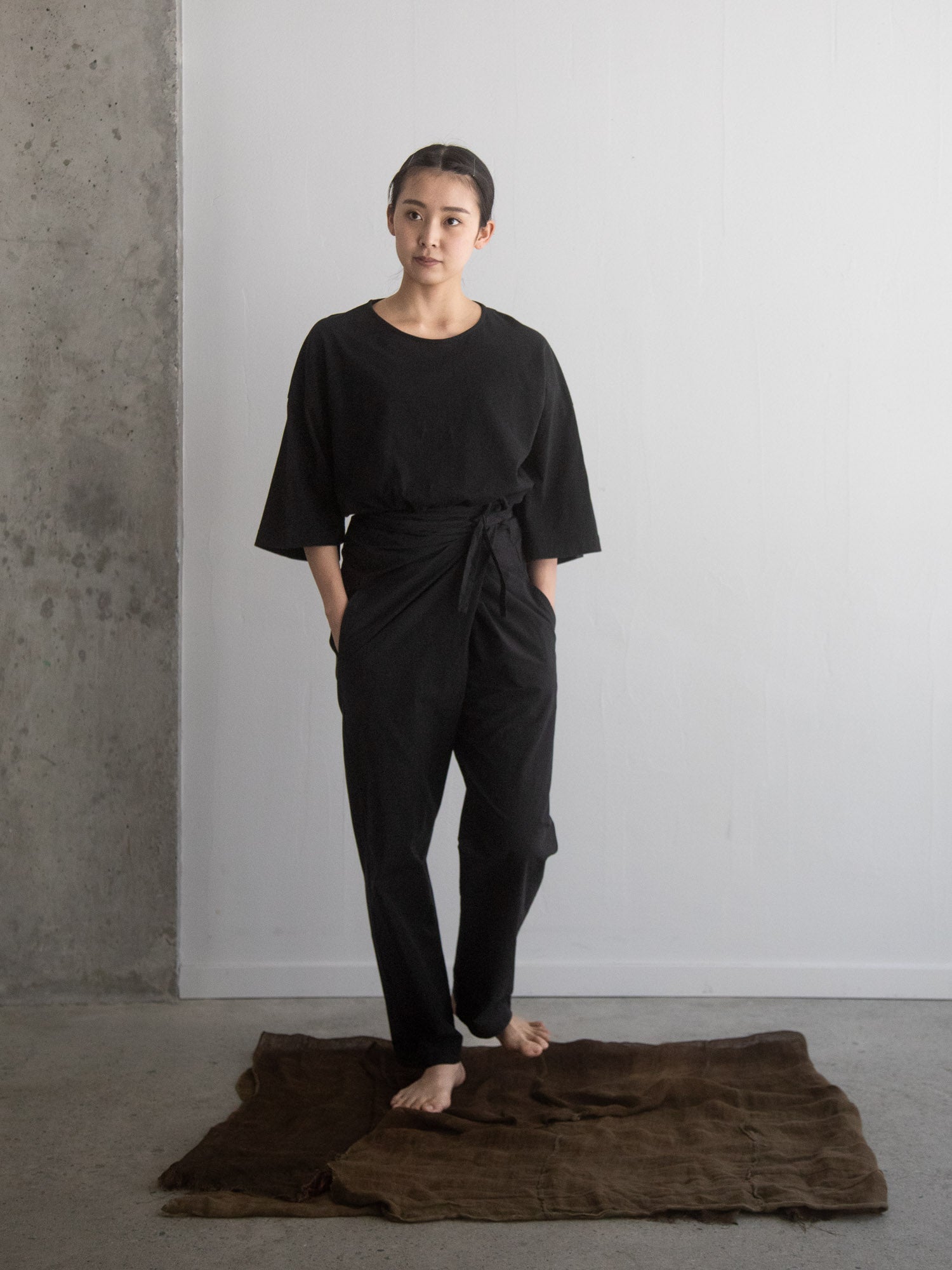 Organic Cotton Wrapped Pants Black