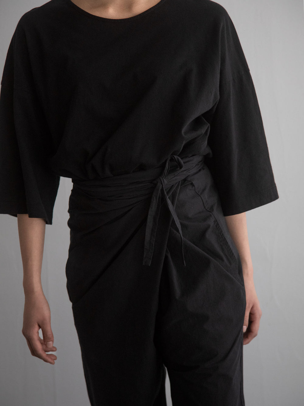 Organic Cotton Wrapped Pants Black
