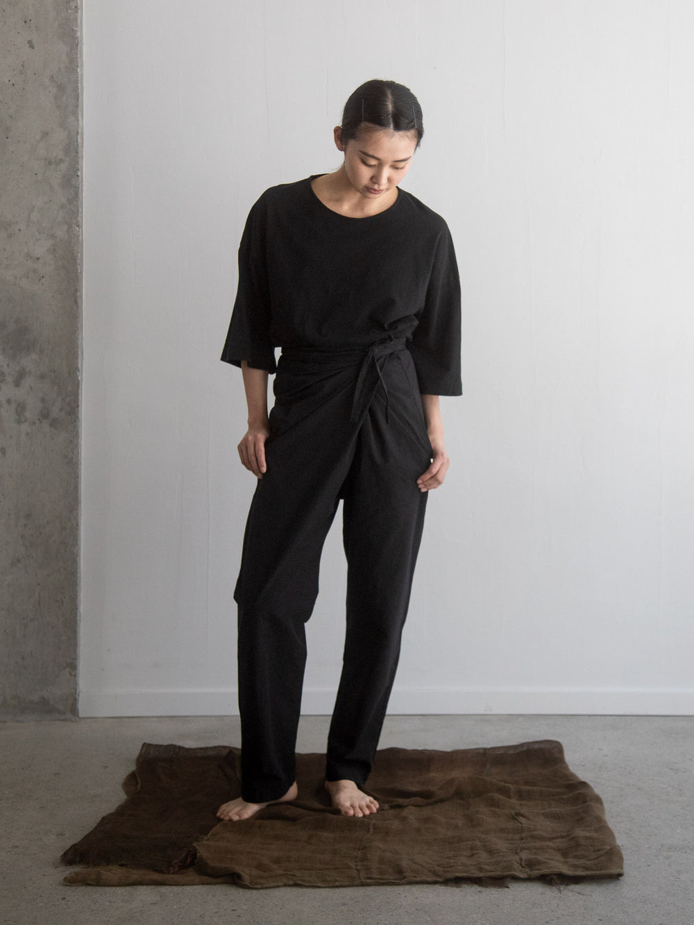 Organic Cotton Wrapped Pants Black