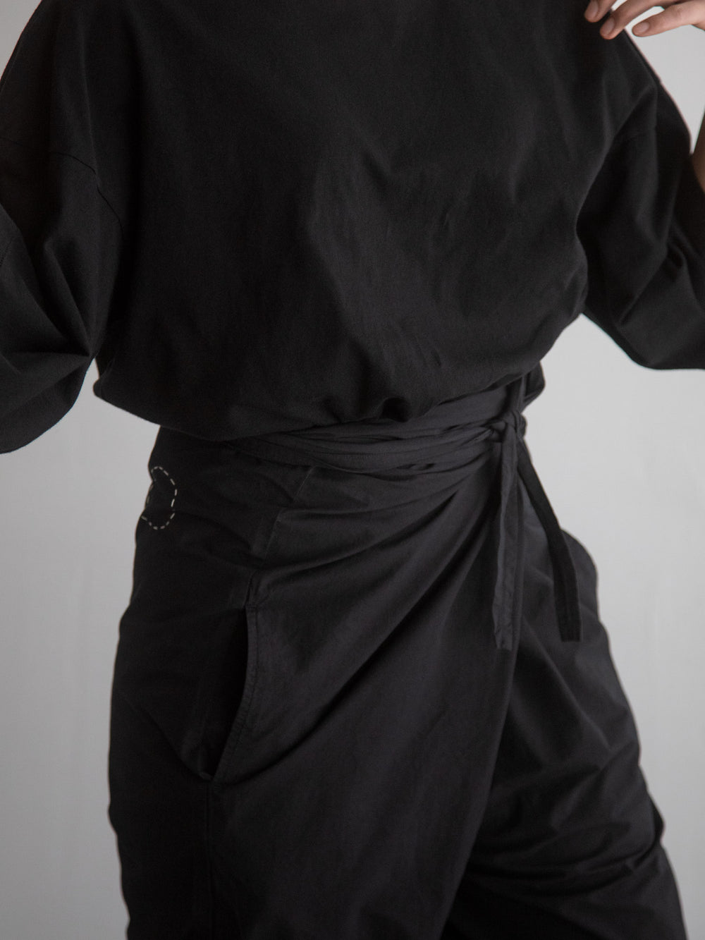Organic Cotton Wrapped Pants Black