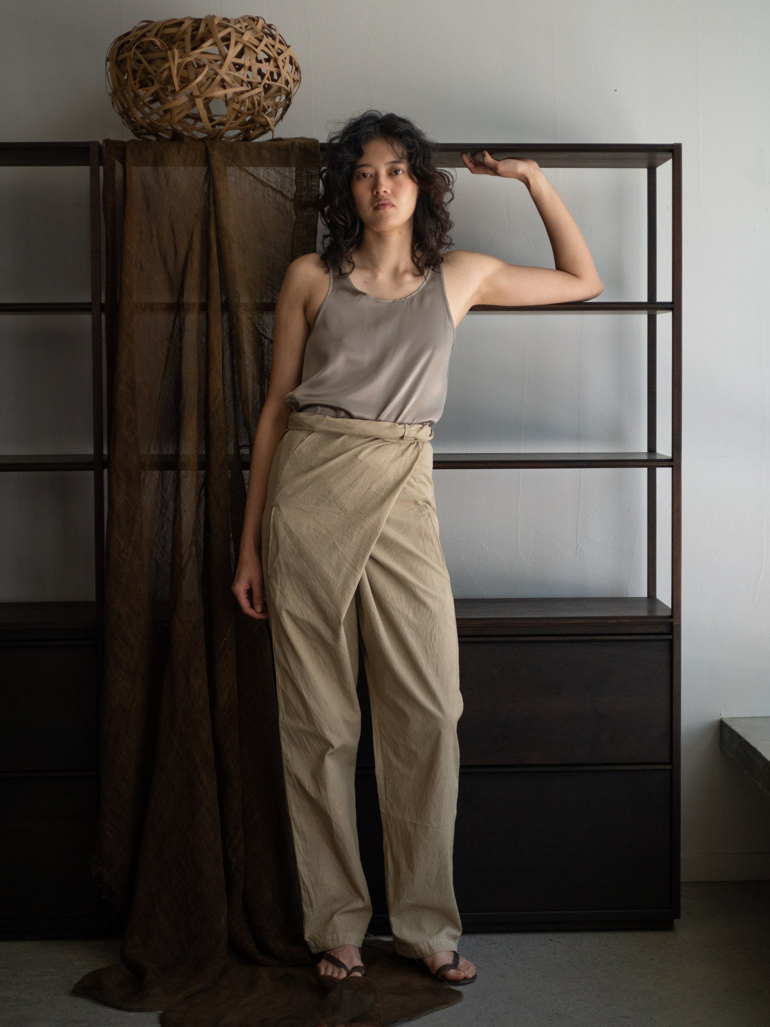Organic Cotton Wrapped Pants - Light mud