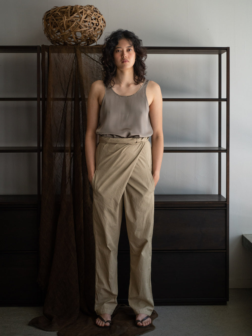 Organic Cotton Wrapped Pants - Light mud