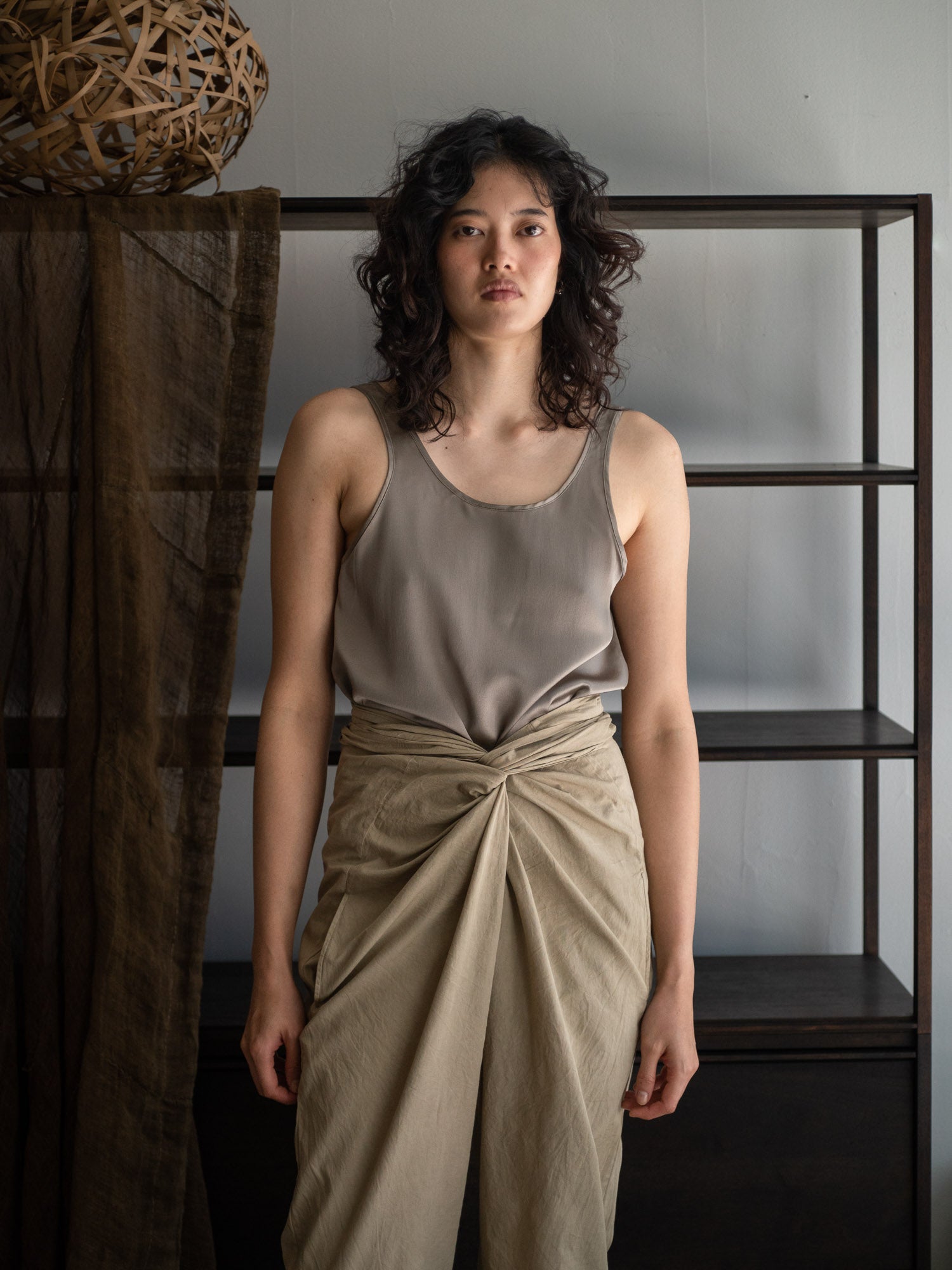 Organic Cotton Wrapped Pants - Light mud