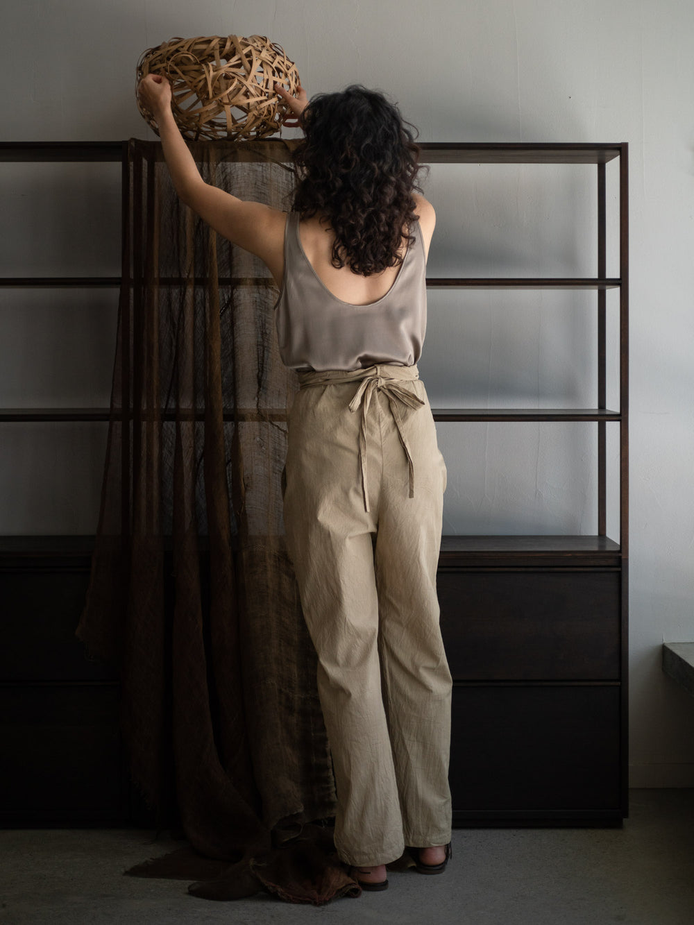 Organic Cotton Wrapped Pants - Light mud