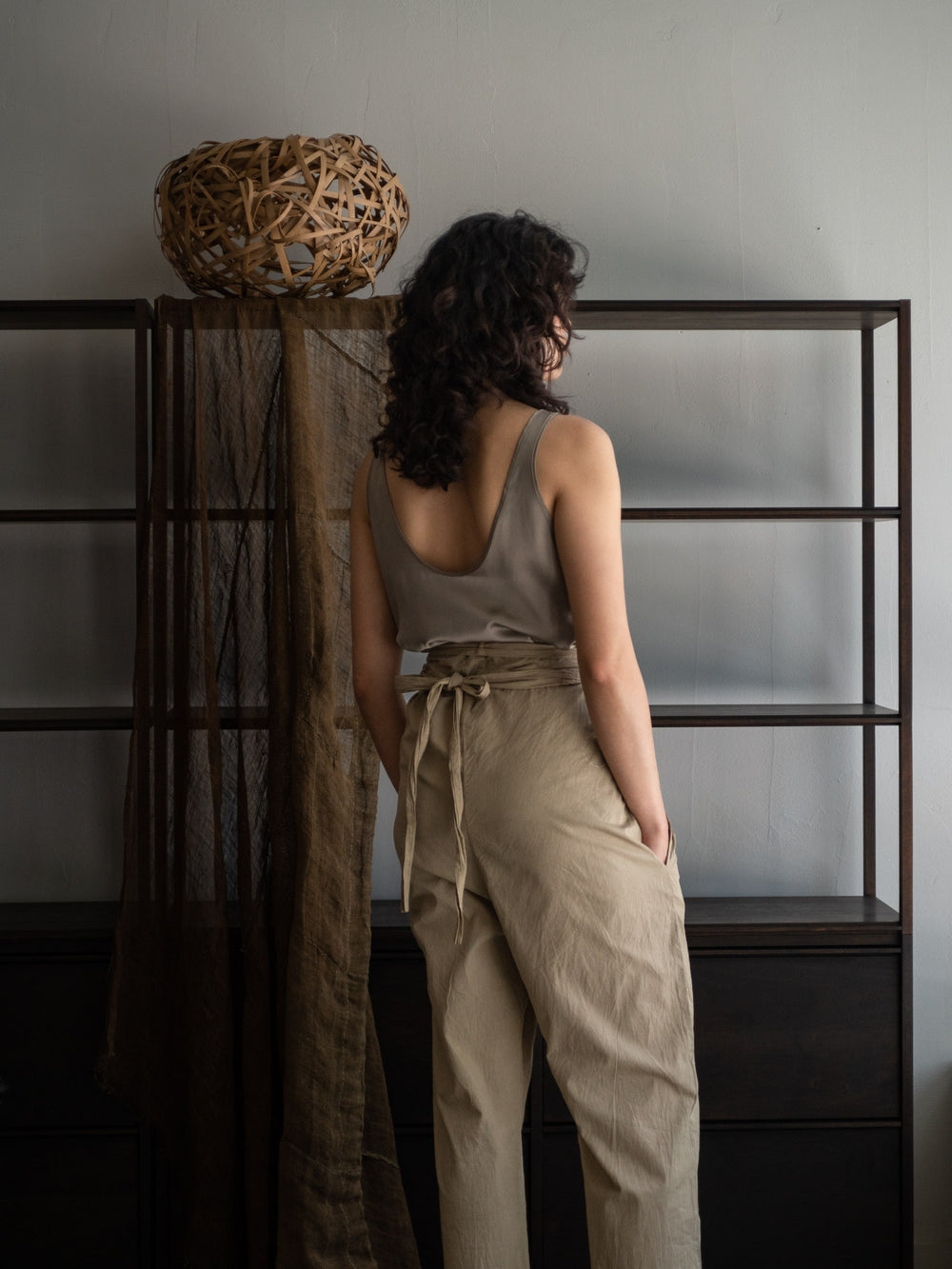 Organic Cotton Wrapped Pants - Light mud